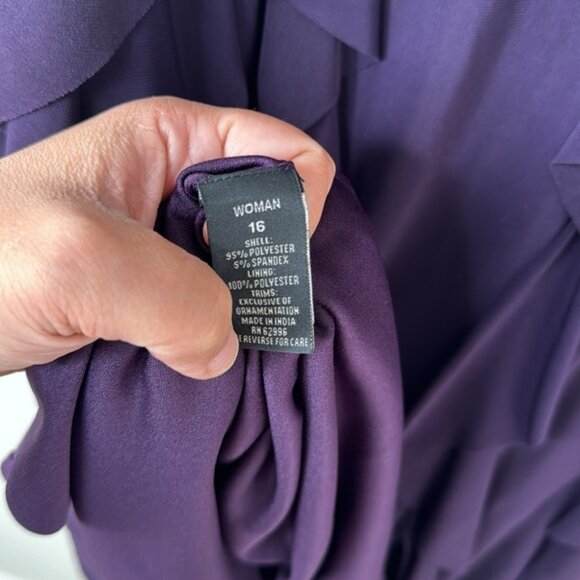 Dressbarn Collection Women Purple Sequin Flowy Cocktail Party Dress Plus Size 16 - Picture 14 of 16